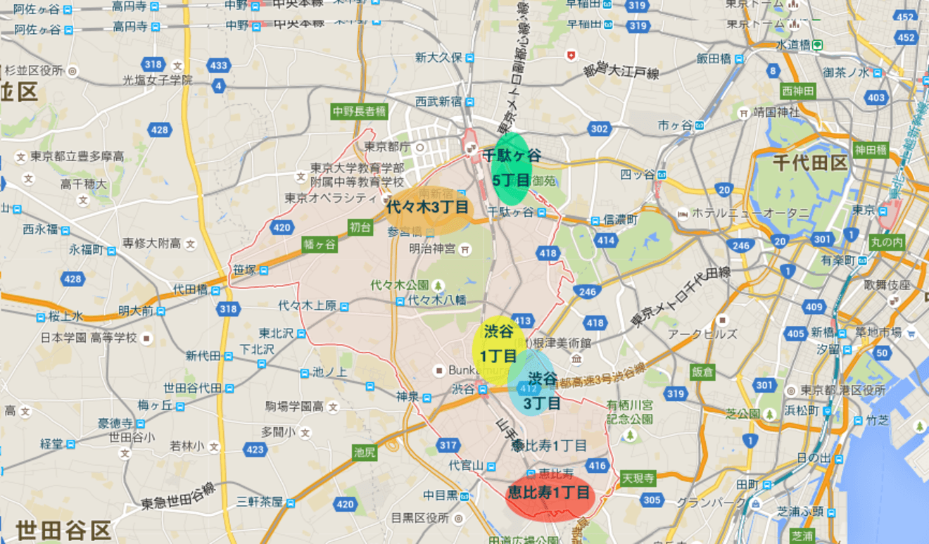 商業統計の町丁目別集計を使って渋谷区のエリア分析