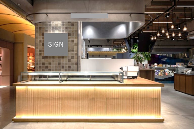 高級感のある備え付き什器