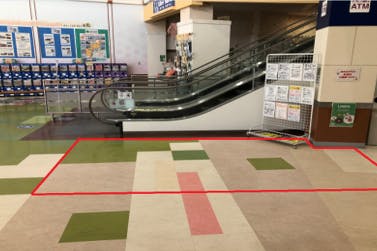 【イオンタウン塩釜/駅側エスカレーター横】PRイベントやポップアップストアに最適な駅近立地のイオンタウン塩釜内にある1F駅側エスカレーター横イベントスペース