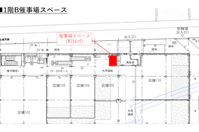 【マーケットスクエア川崎イースト】「1階催事場スペースB」 エスカレーター前&入口すぐ横で通行量の多い、物販・PRに最適なイベントスペース