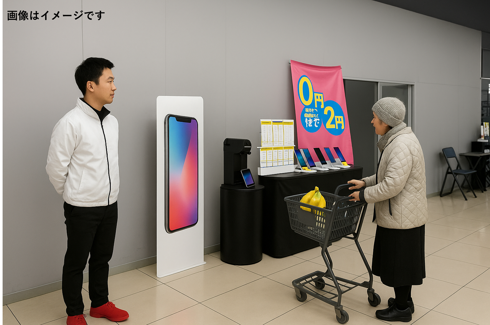 【メガセンタートライアル新宮店】プロモーションや出張販売に利用可能なカート横イベントスペース（※ウォーターサーバー不可）