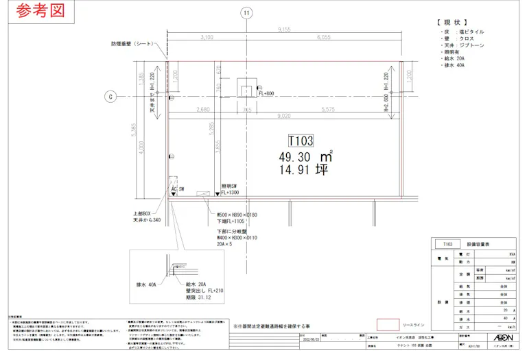 定借用の区画サイズ
