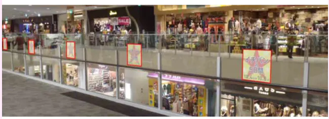 【イオンモール甲府昭和】モール内広告 吹き抜けガラス