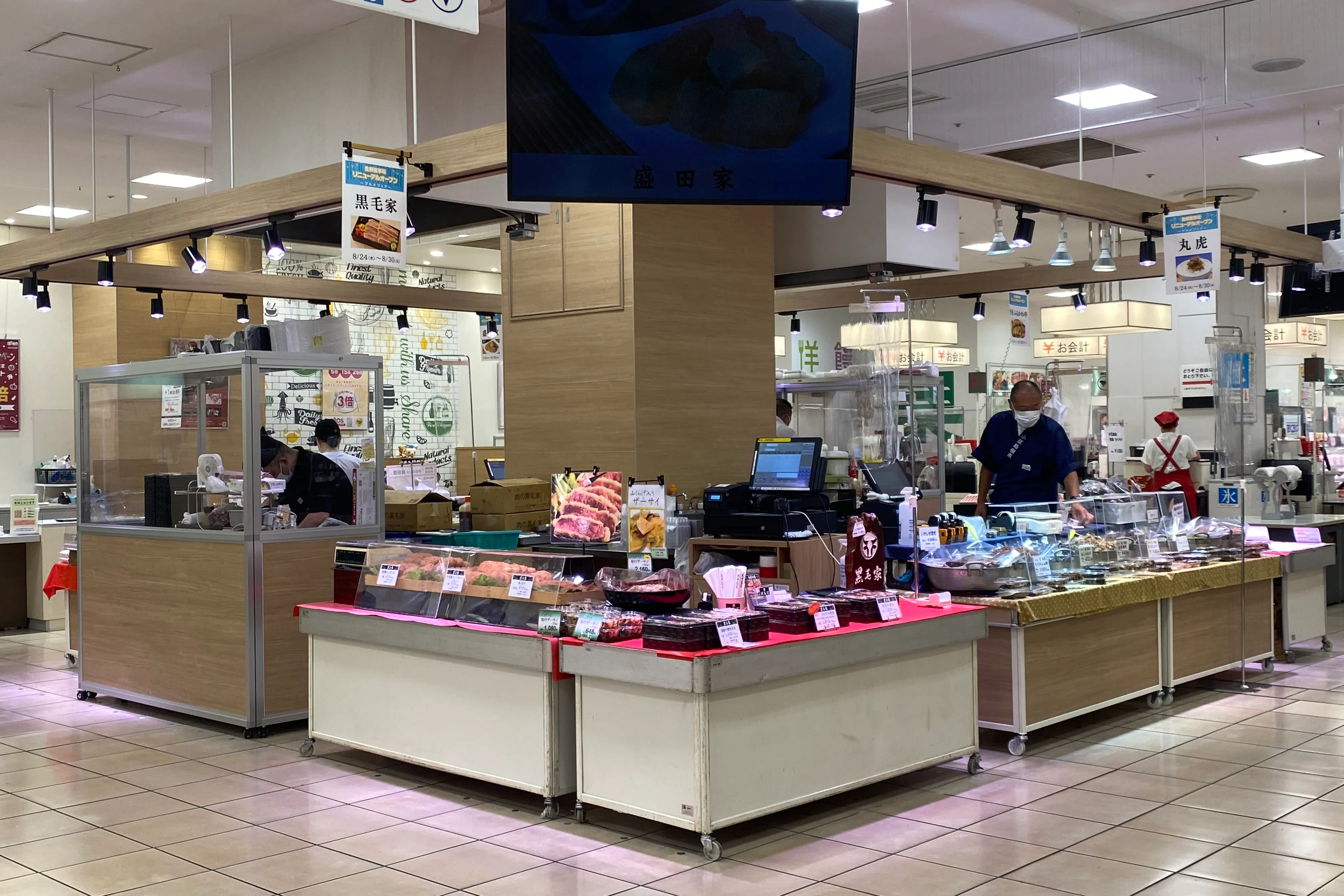 【マルイファミリー志木】1階 カレンダリウムF10【食物販・調理行為可能】生鮮食品フロアーに位置し、集合型のサークル状の区画。実演販売に最適なスペースです。