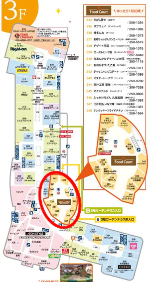 【イオンモール水戸内原】モール内広告 フードコート