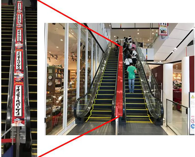 【イオンモール松本】モール内広告 エスカレーターの画像