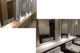 【イオンモール春日部】モール内広告 化粧室鏡