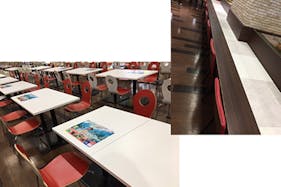 【イオンモール春日部】モール内広告 フードコートテーブルシール