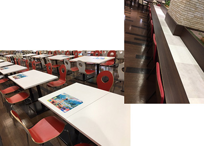 【イオンモール春日部】モール内広告 フードコートテーブルシール