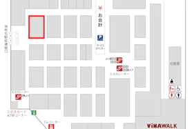 【海老名マルイ】1階 カレンダリウムF09【食物販・調理行為可能】店内入って正面、区画内に調理厨房あり、什器付き