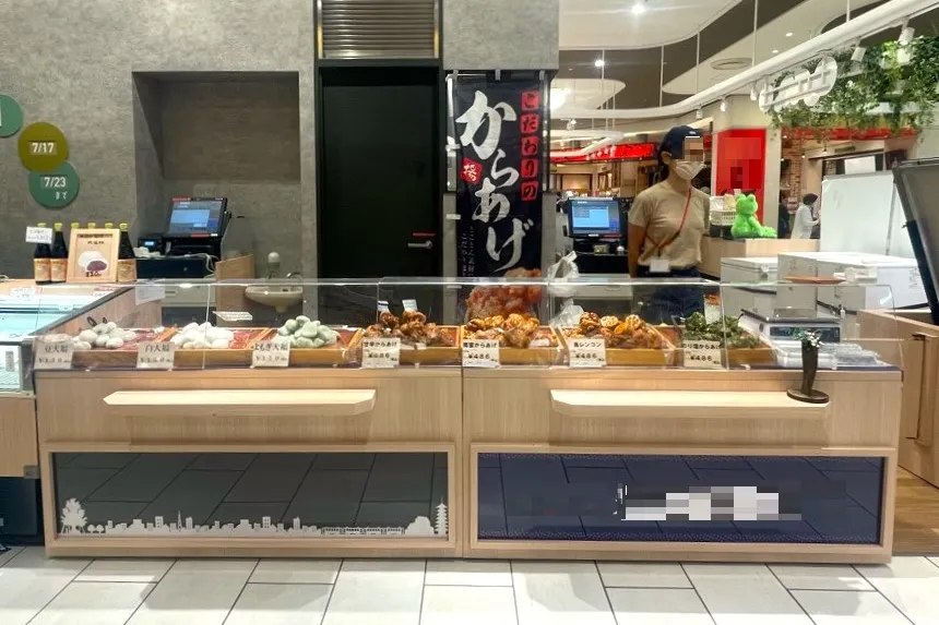 【海老名マルイ】1階 カレンダリウムF09【食物販・調理行為可能】店内入って正面、区画内に調理厨房あり、什器付き