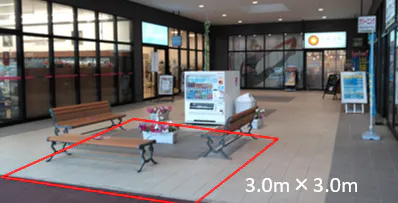 【イオンタウン諫早西部台】販売促進活動やセールスプロモーションに最適な屋根付きのイベントスペース