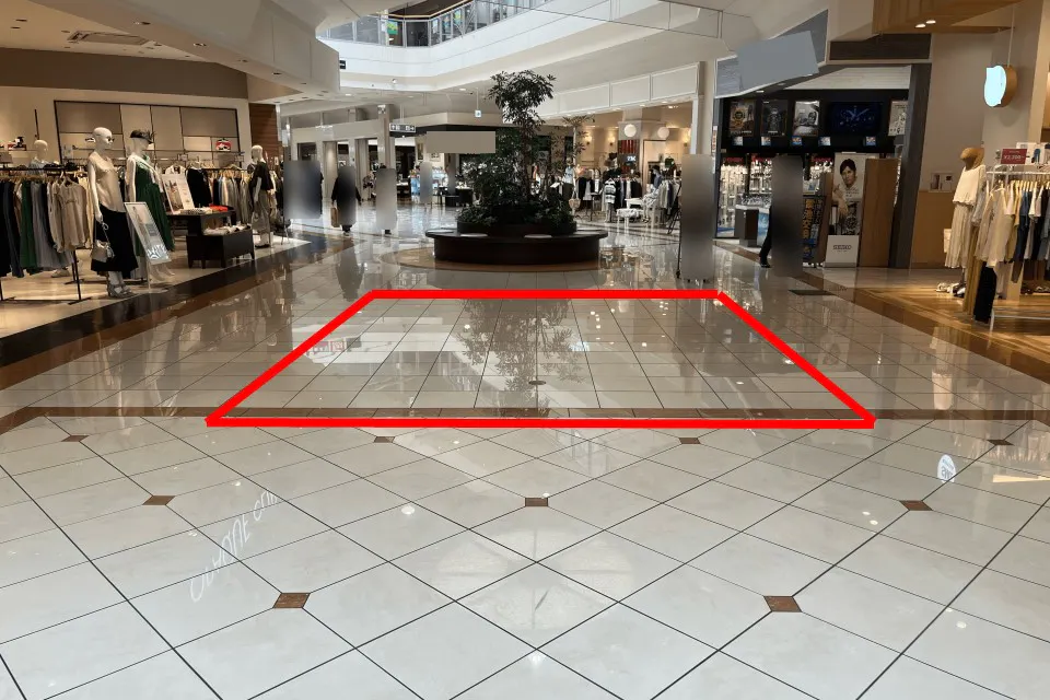 【イオンモール新居浜】『1F 催事スペースE-2』ーレストラン街に近く通行量抜群!プロモーション活動に最適なスポット