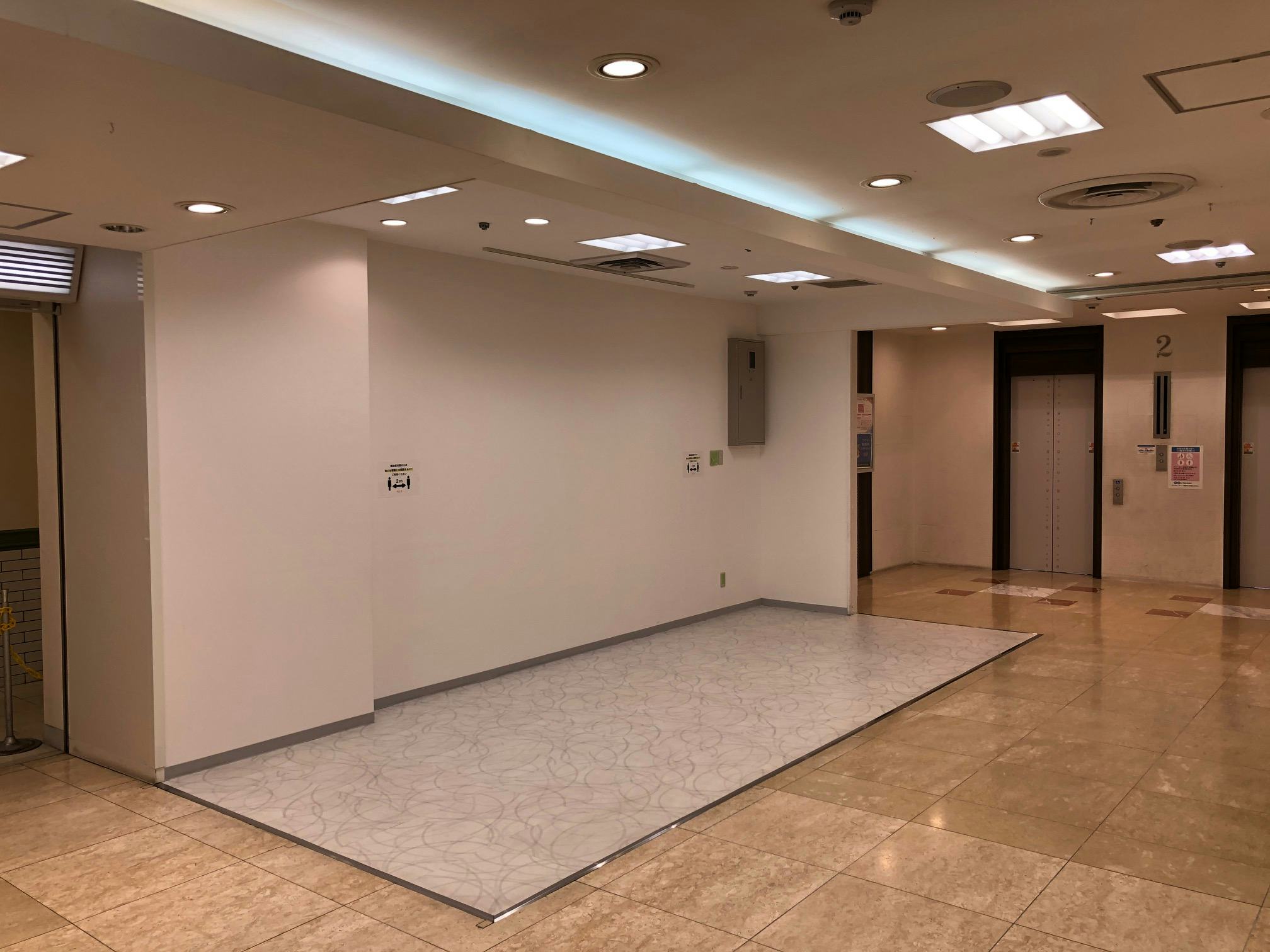 【和歌山ミオ】ポップアップストアに利用可能な北館2Fエレベーター前のスペース