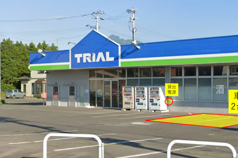 出店スペース:自動販売機横(車枠2台分)