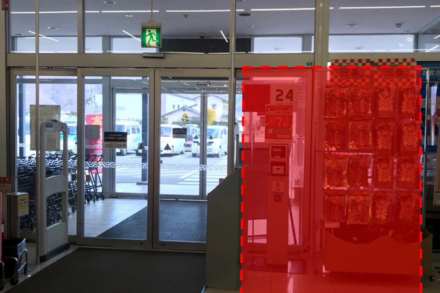 【西友 豊科店】入口横 プロモーション用途や物販、食物販のポップアップストアに最適なスーパー店内催事イベントスペース