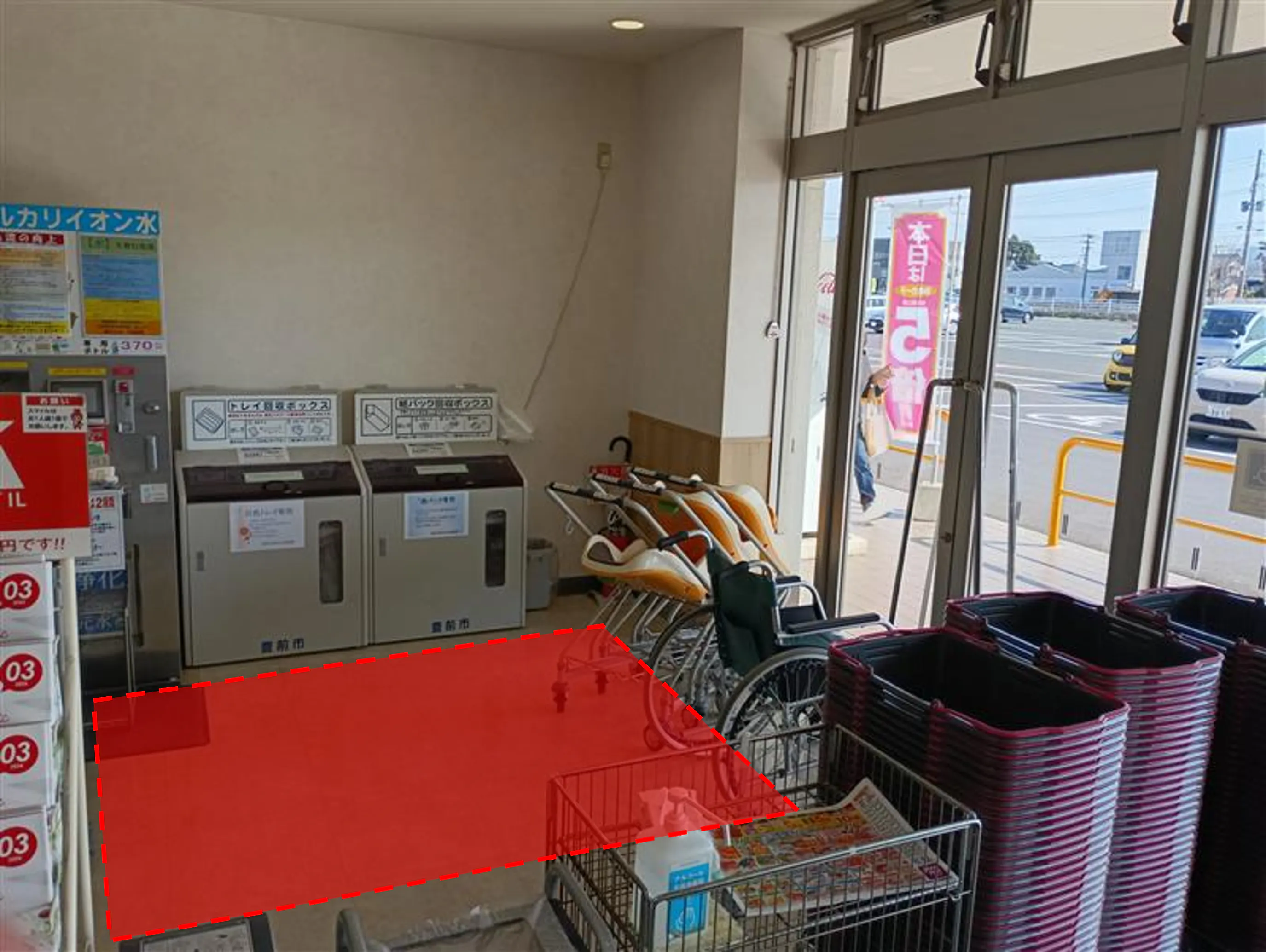 【ゆめマート 豊前】青果側風除室 物販や販促プロモーションにおすすめな催事イベントスペース