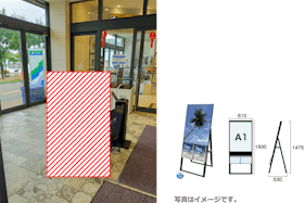 【みのおキューズモール】みのおキューズモール【メディア】「④ポスター付きチラシラック」