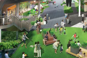 【みのおキューズモール】「⑫芝生広場」体験型イベントやワークショップ、展示イベントから大型ポップアップまで幅広く使える憩いのスペース