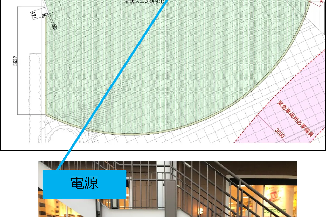 【みのおキューズモール】「⑫芝生広場」体験型イベントやワークショップ、展示イベントから大型ポップアップまで幅広く使える憩いのスペース