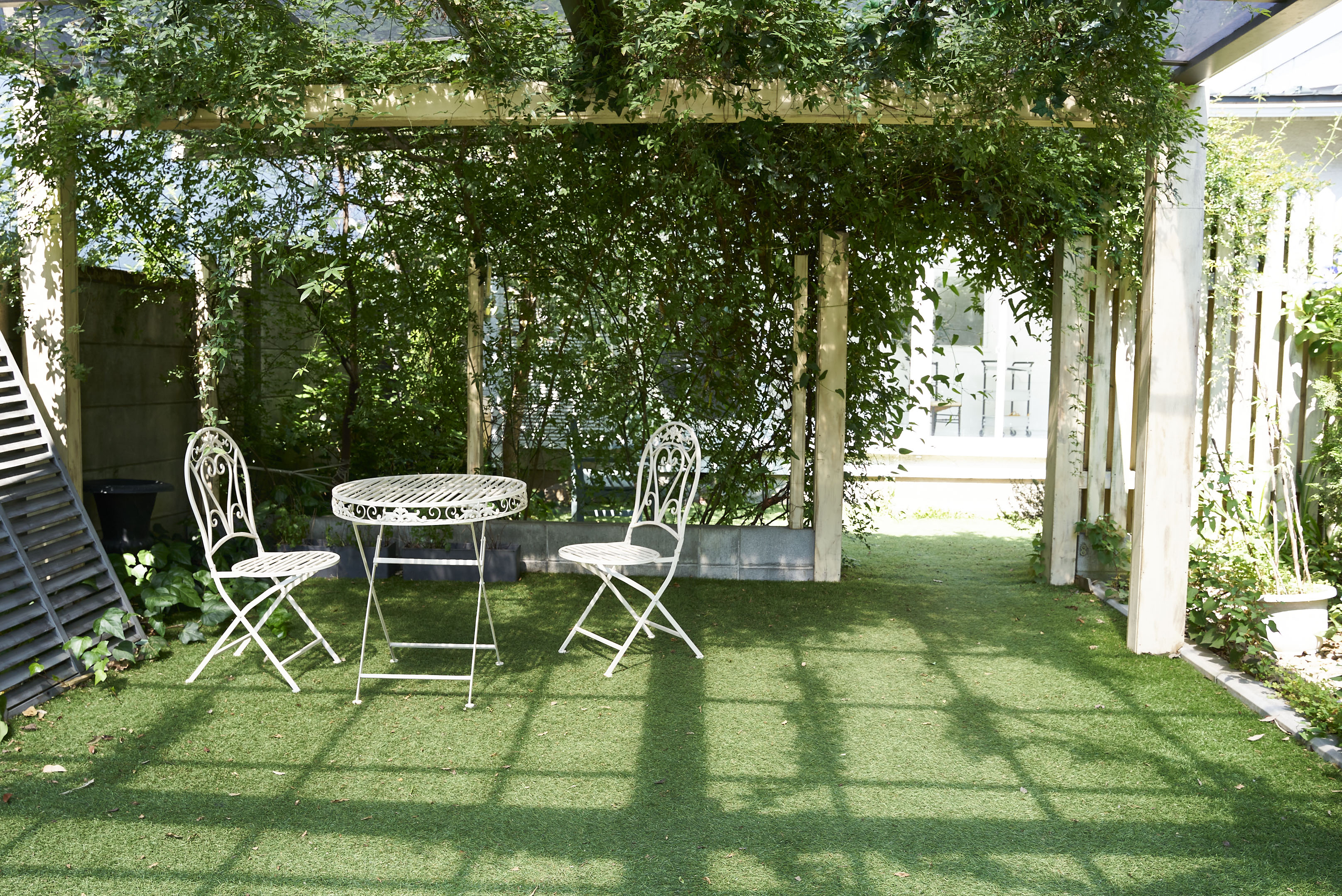 入り口は緑豊かなお庭です。