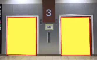 【イオンモール広島祇園】モール内広告 エレベーター扉