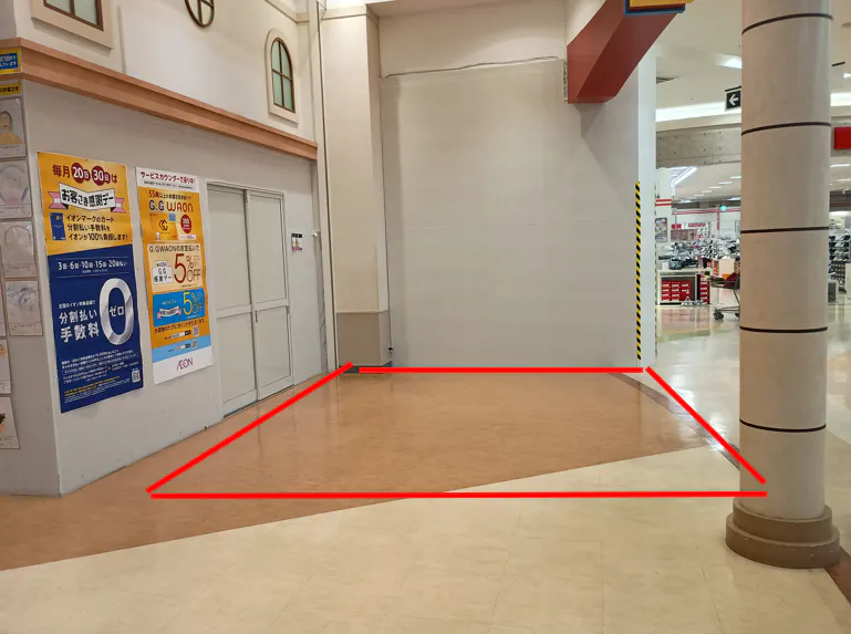 【イオンスーパーセンター十和田】フードコート横 販促プロモーションや物販に最適なスーパー店内催事イベントスペース