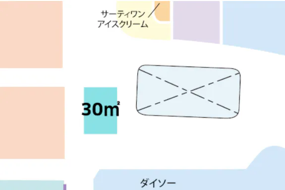 【イオンモール大垣*】2F 境界部(ダイソー側)