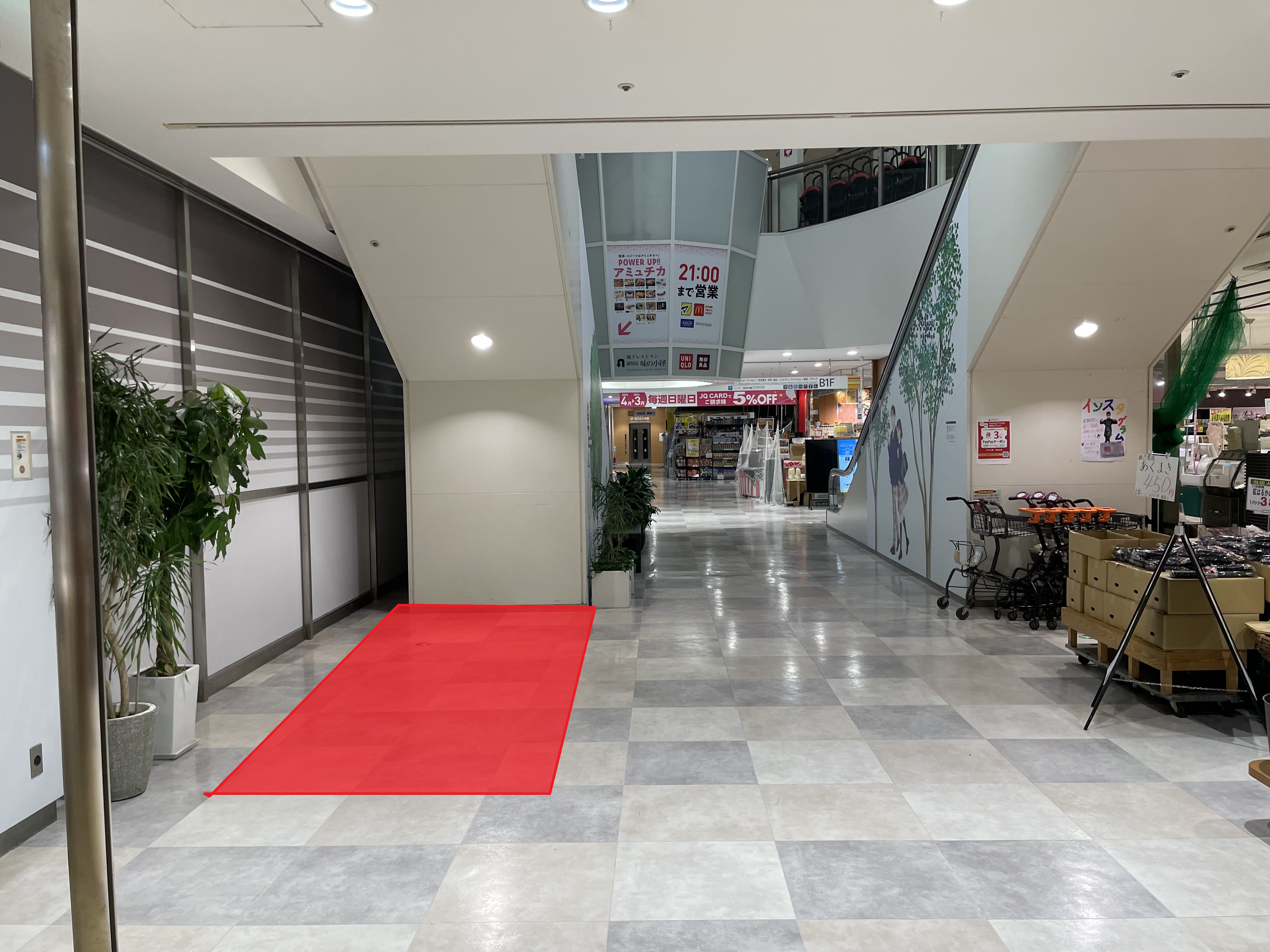 【アミュプラザ鹿児島】食物販のポップアップに最適！B1Fエスカレーター下のイベントスペース