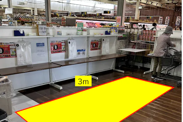 【スーパーセンタートライアル飯塚店】食物販やPR活動に最適な店内「サービスカウンター横 スペース」