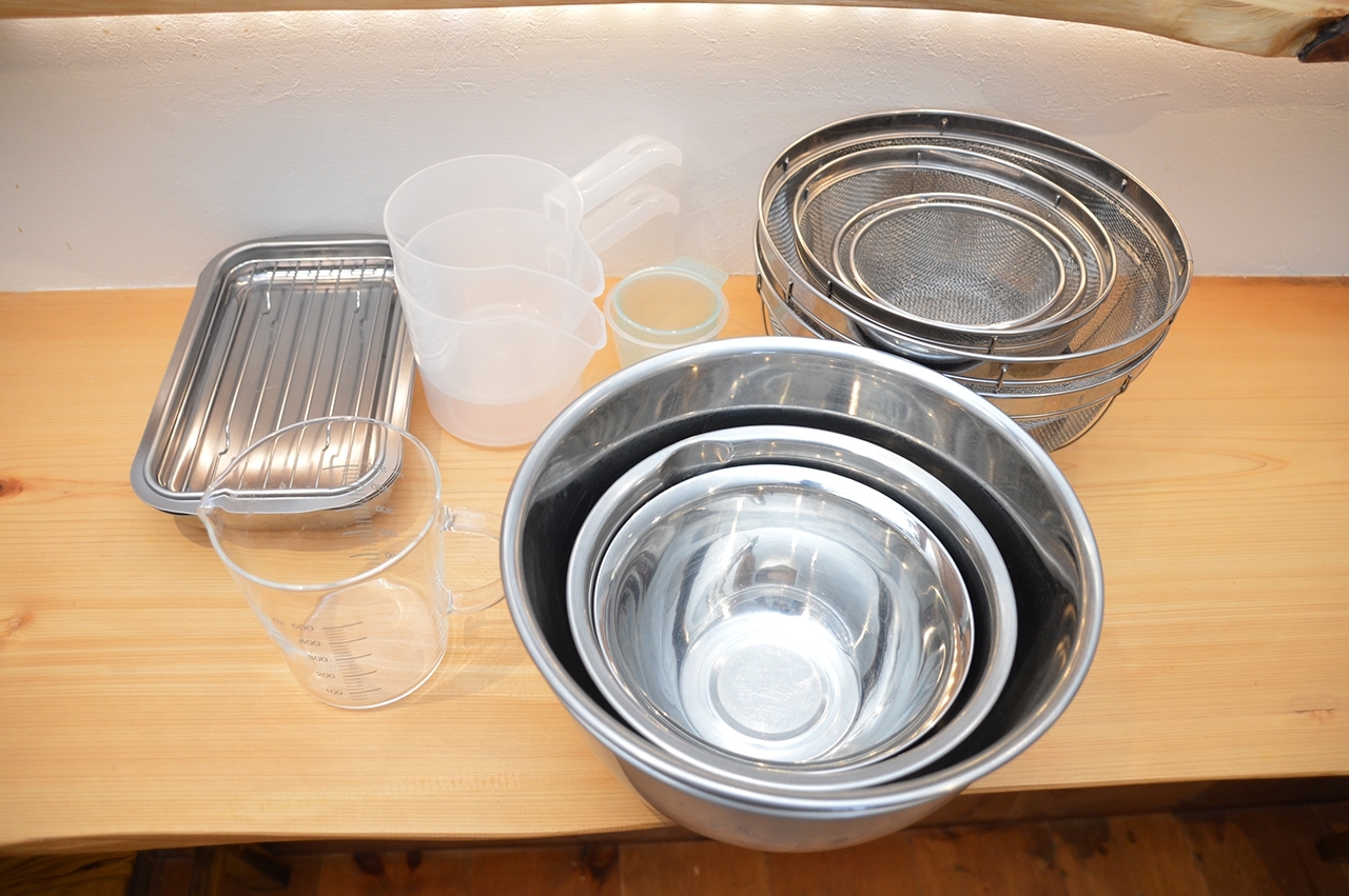 ザル・ボウル・バット・計量カップ・たこ焼き流し込みき