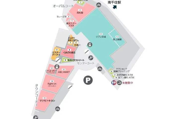 【LaLaテラス南千住】1階 オーバルコート(ドナウ通り側広場)