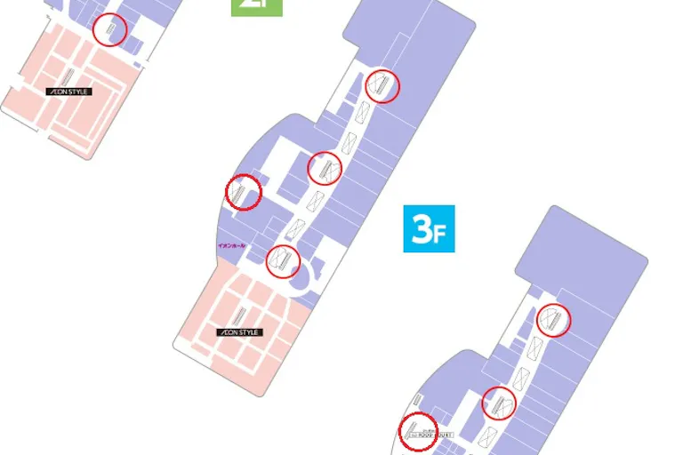 【イオンモール日の出】エスカレーターレーンの画像2