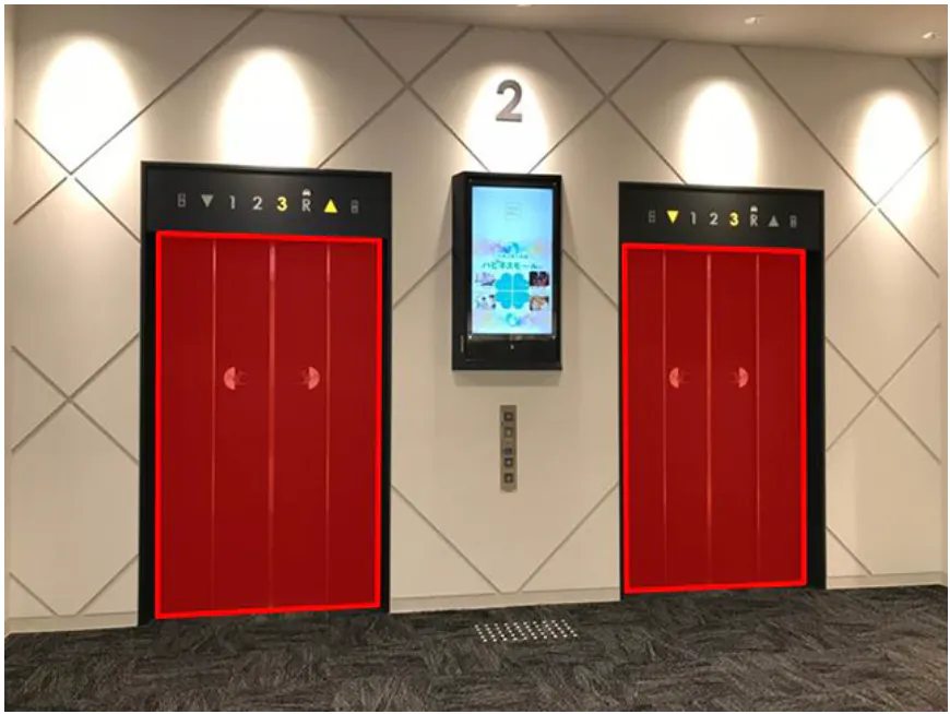 【イオンモール松本】モール内広告 エレベーター