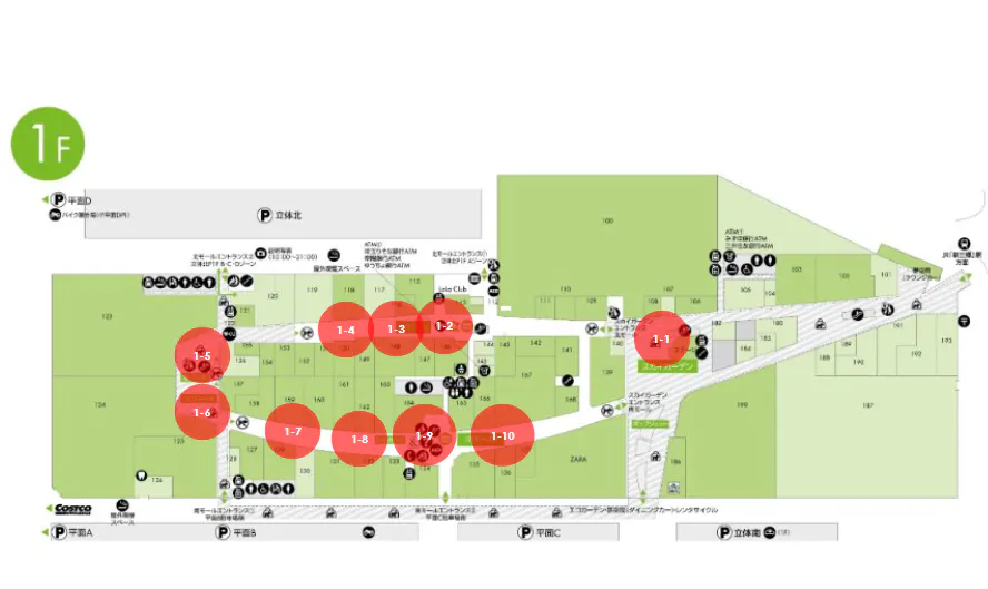 【ららぽーと新三郷】1-2 北モール1階-A (ソフトバンク・ワイモバイル前)