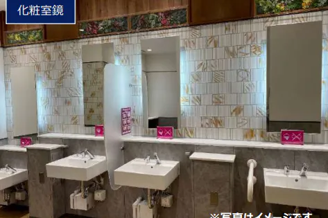 【イオンモール川口】モール内広告 化粧室鏡・パウダールーム鏡