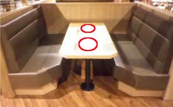 【イオンモール常滑】モール内広告 フードコートテーブルシールの画像