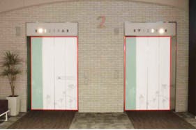 【イオンモール甲府昭和】モール内広告 エレベーター