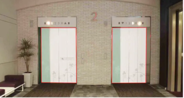 【イオンモール甲府昭和】モール内広告 エレベーターの画像