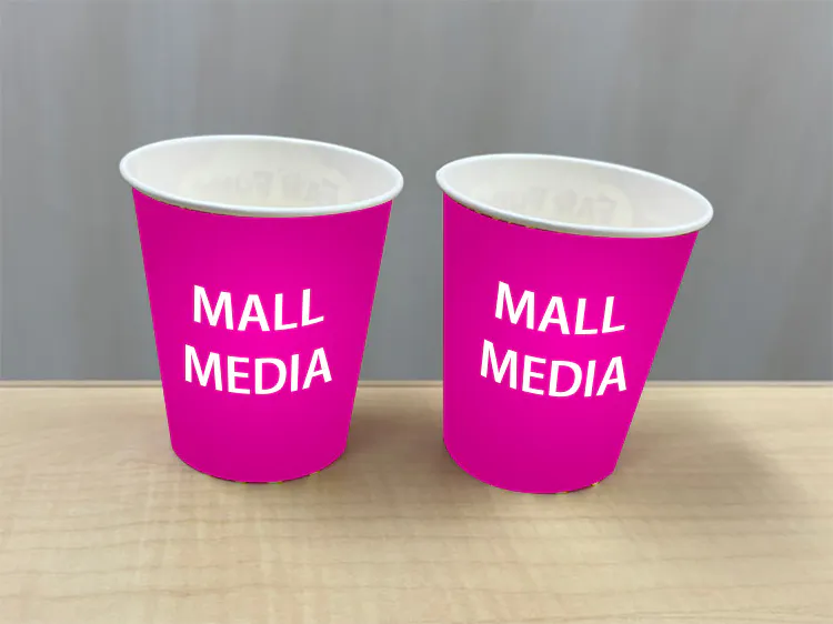 【イオンモール日の出】紙コップ広告の画像