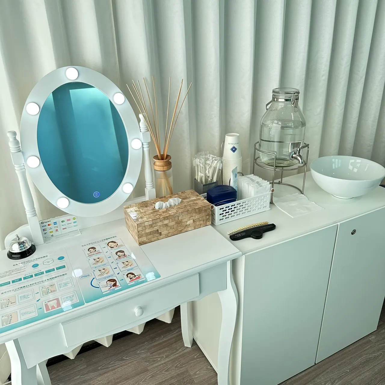 【岡崎市】ロケ・撮影に最適な設備の充実したホワイトニングサロン内のイベントスペース