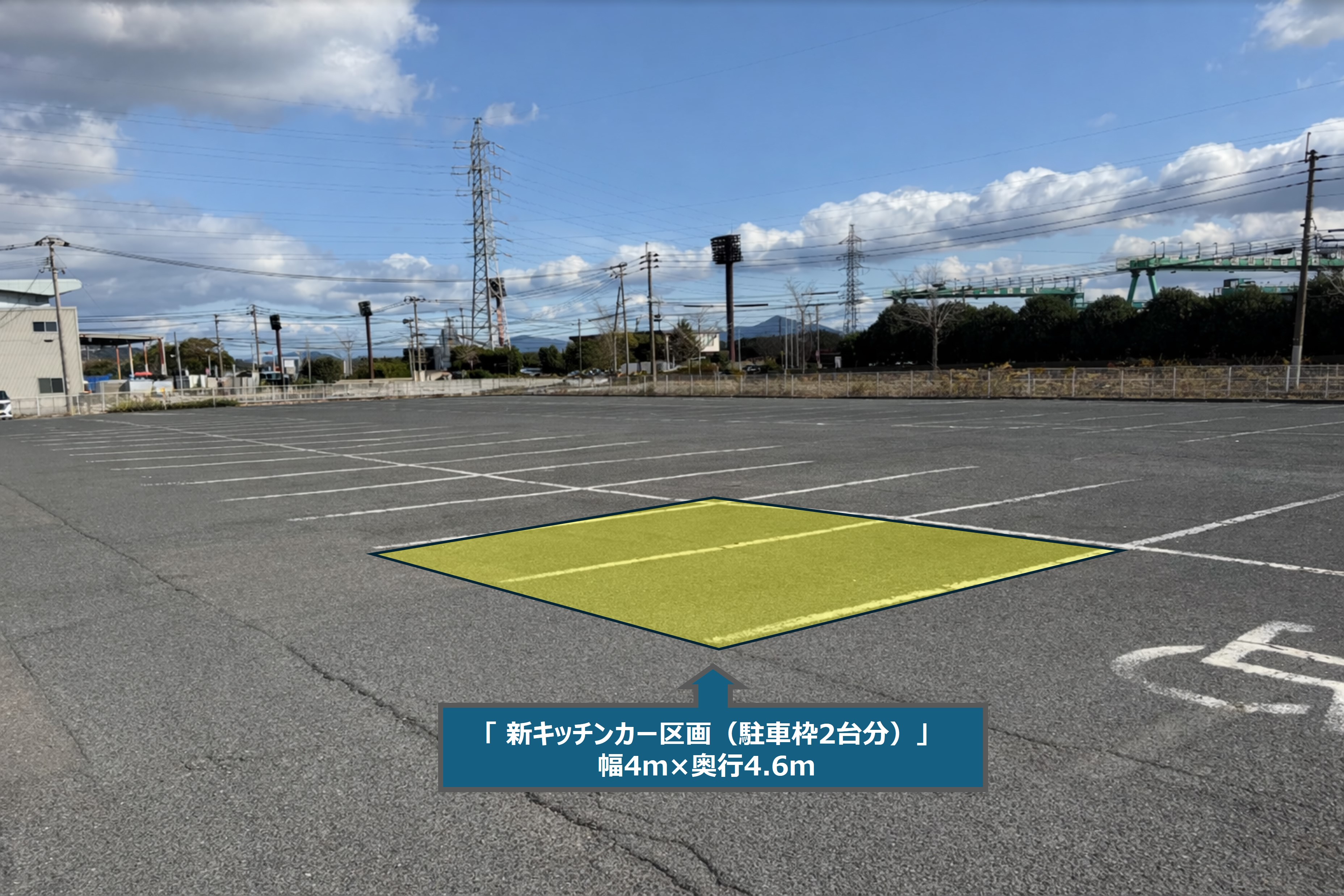 【スーパーセンタートライアル二島店】Ⓐキッチンカースペース（電源をご利用の場合は※15ｍ程度の延長コードご準備ください）