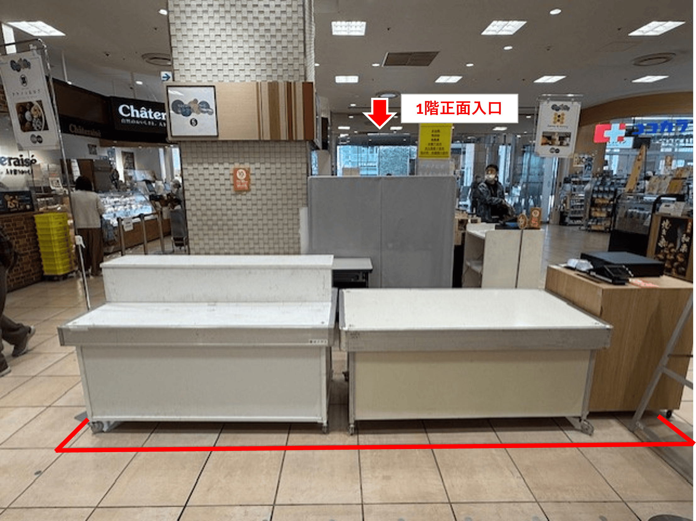 【マルイファミリー志木】1階　カレンダリウムF02【食・物販】店内入口正面の好立地　スイーツ・惣菜　食物販に最適なスペースです。の画像