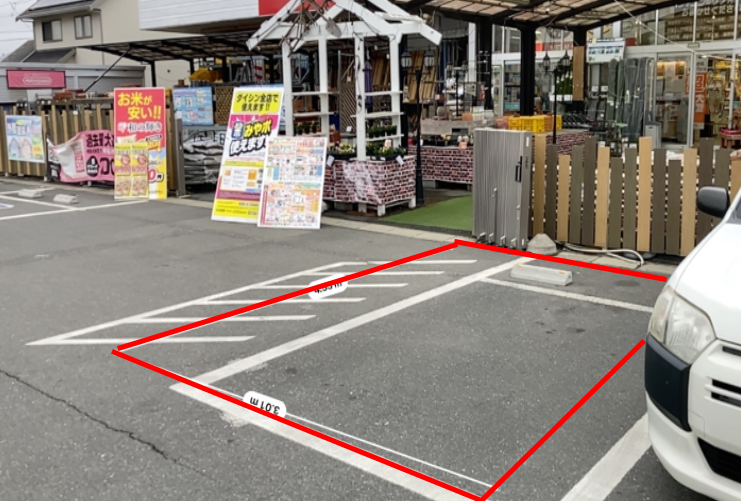 【ダイシン矢本店】駐車場　キッチンカーの出店やテント形式のイベント実施に最適な屋外の催事イベントスペース