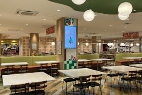 【KAMEIDO CLOCK】4Fフードコート 55インチデジタルサイネージ 5面セット