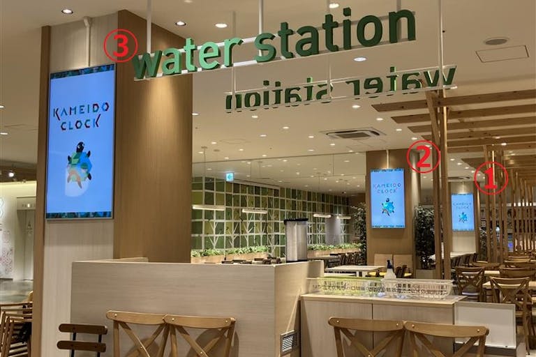 【KAMEIDO CLOCK】4Fフードコート 55インチデジタルサイネージ 5面セットの画像1