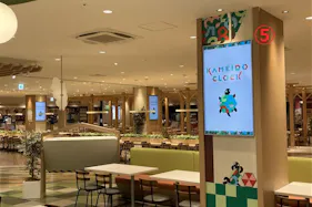 【KAMEIDO CLOCK】4Fフードコート 55インチデジタルサイネージ 5面セット