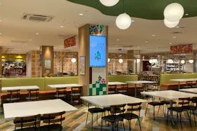 【KAMEIDO CLOCK】4Fフードコート 55インチデジタルサイネージ 5面セット