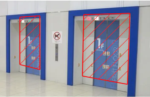 【イオンモールむさし村山】モール内広告 エレベーター扉の画像