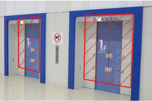 【イオンモールむさし村山】モール内広告 エレベーター扉